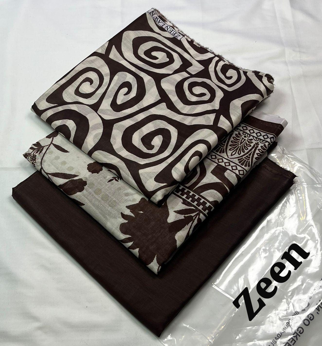 Zeen Printed Lawn Unstitched 3Piece D-015