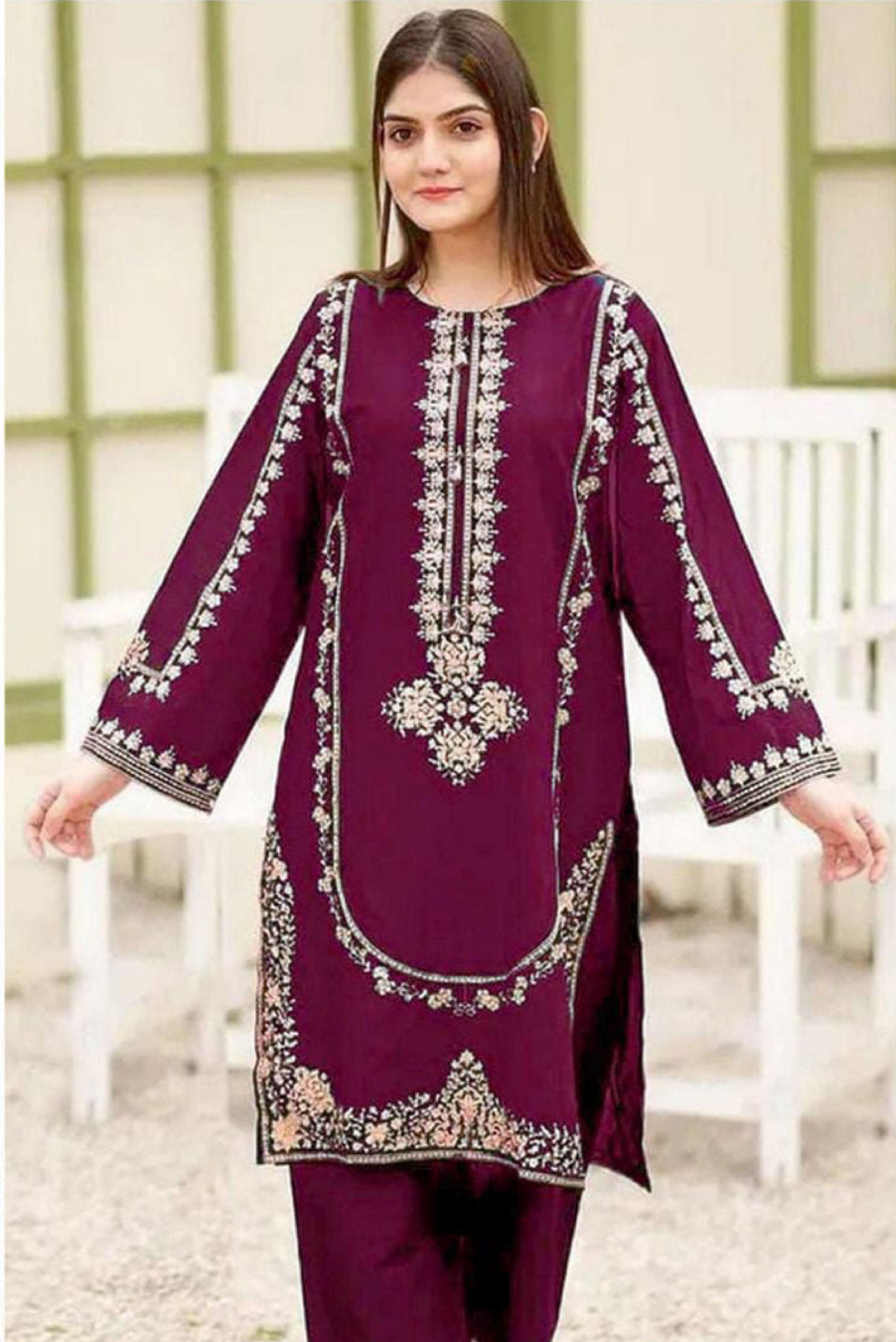 2Pc DHANAK  Embroidered 10