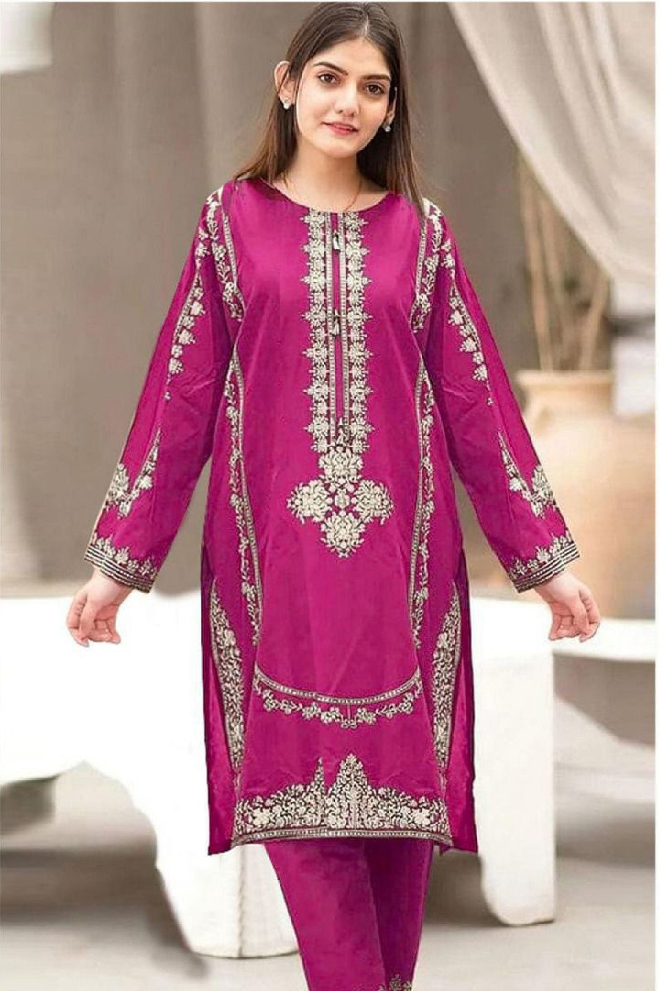 2Pc DHANAK  Embroidered 11