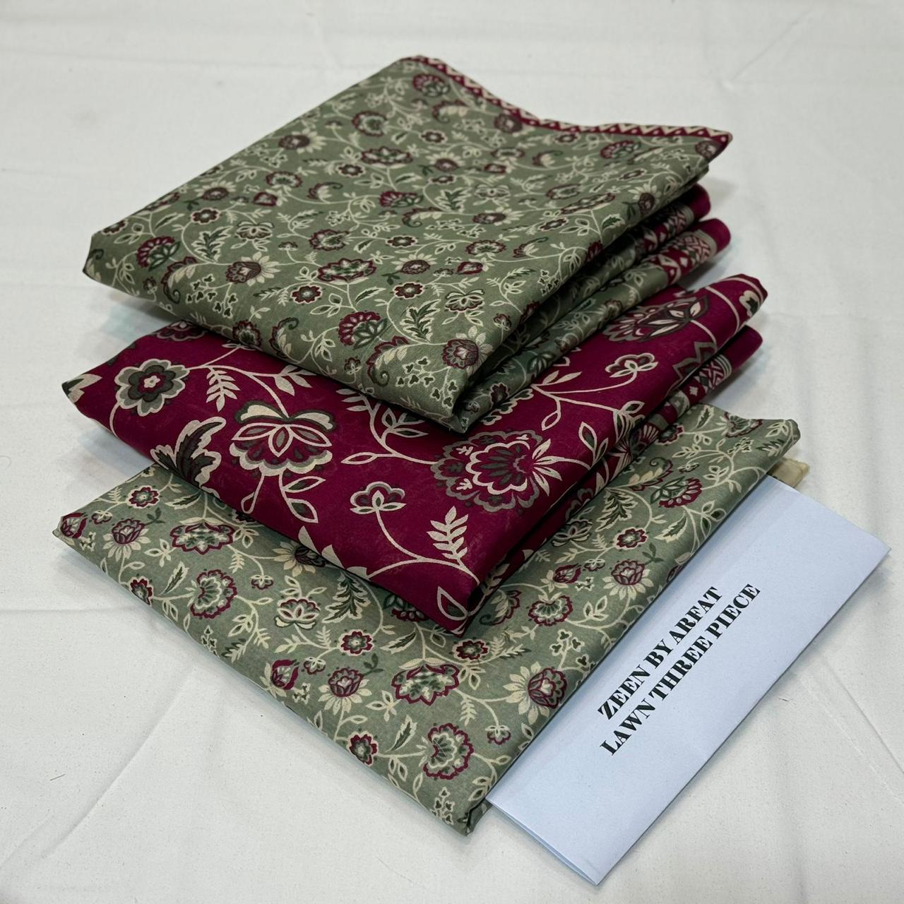 Zeen Printed Lawn Unstitched 3Piece D-32