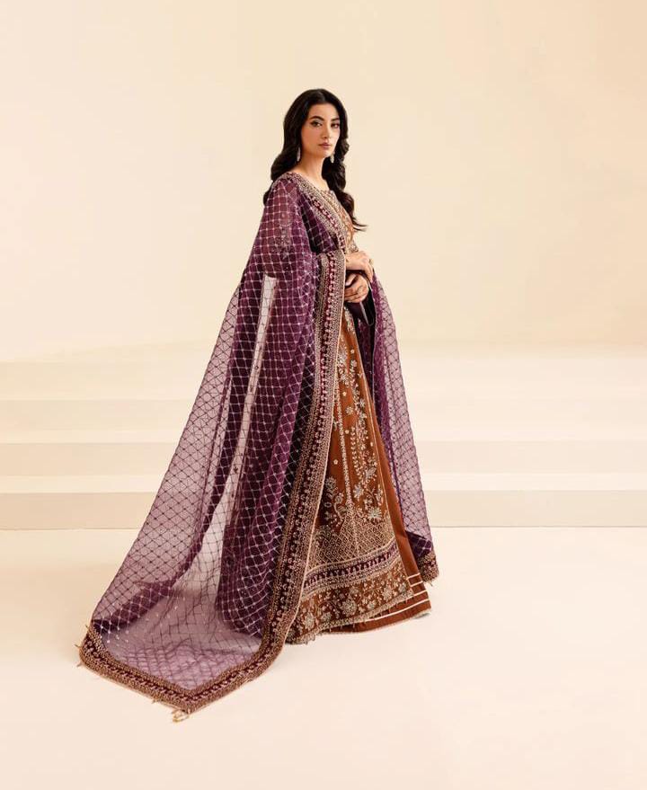 FARASHA Net frock with Shamose Silk trouser