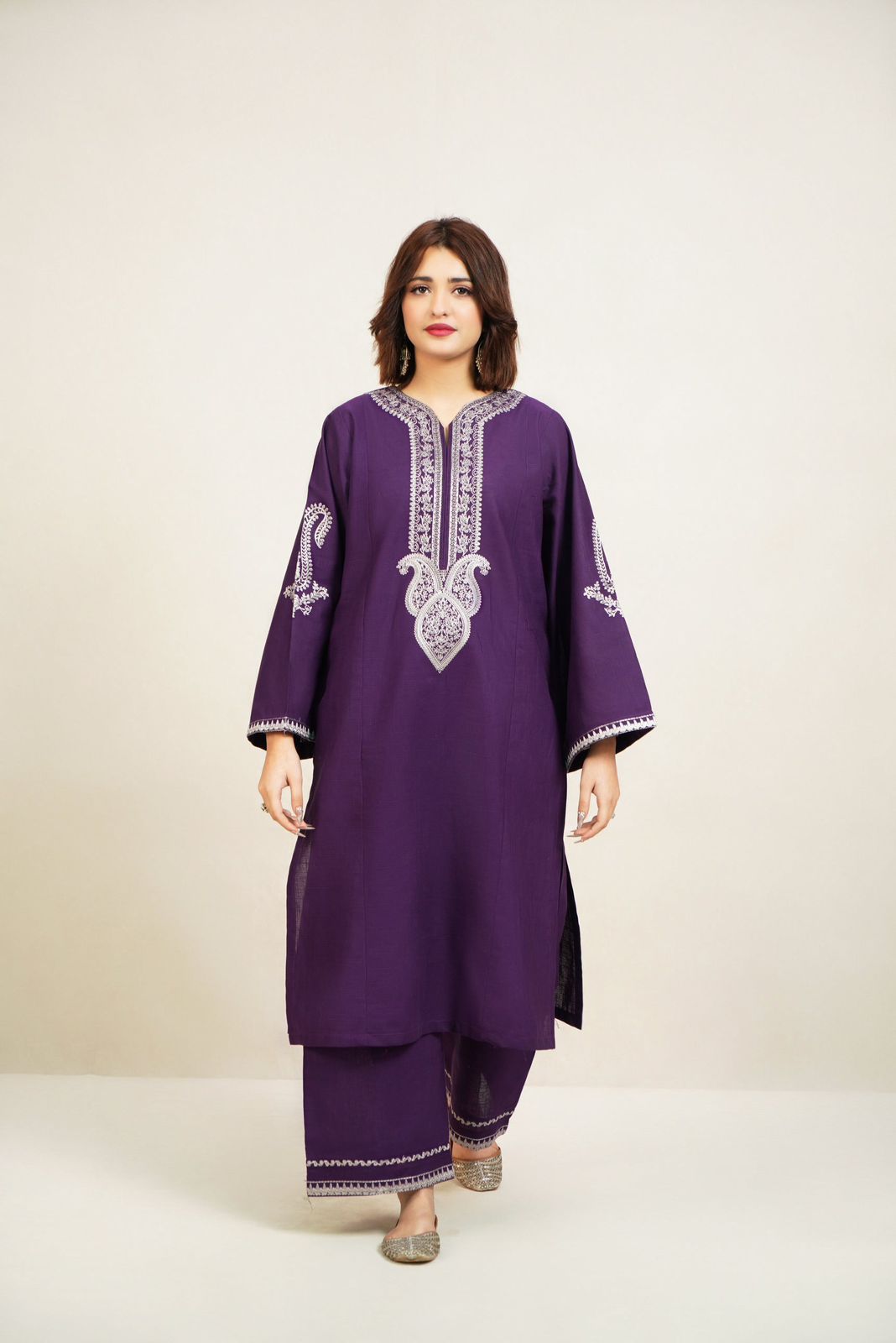 2Pc DHANAK  Embroidered 01