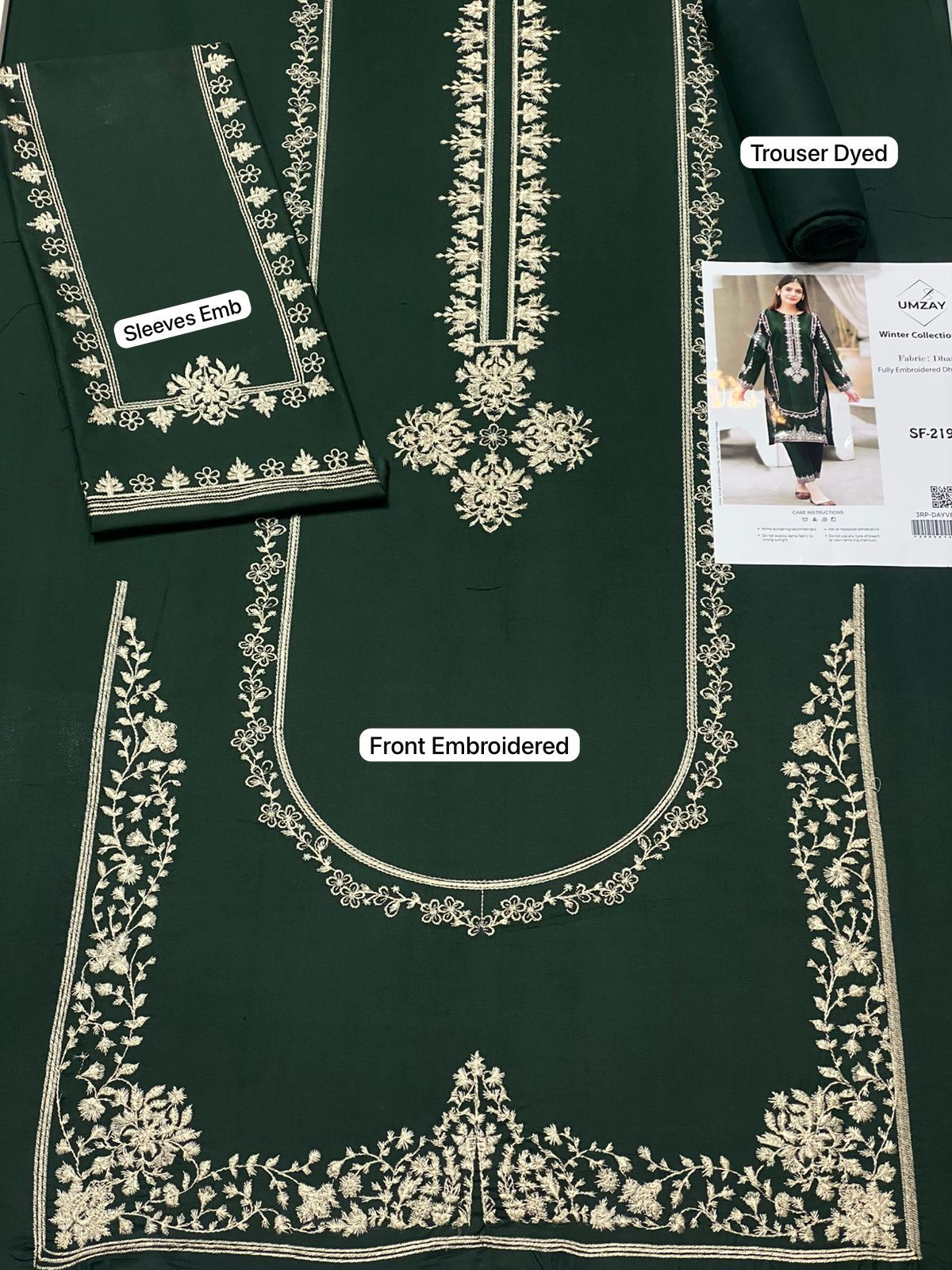 2Pc DHANAK  Embroidered 13