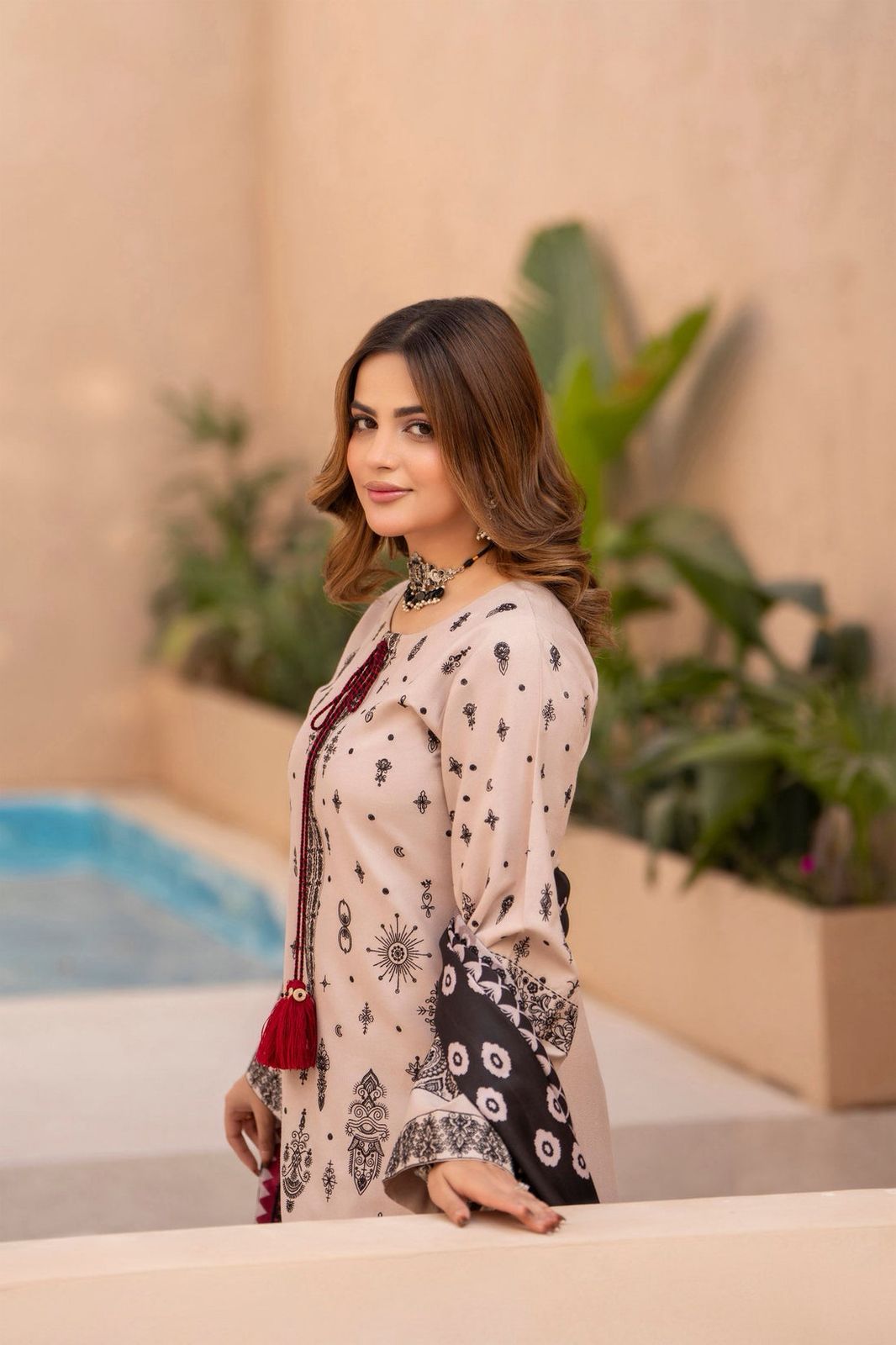 3Pc DHANAK Embroidered With Pashmina Wool Shawl